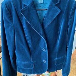 Blue velvet vintage blazer